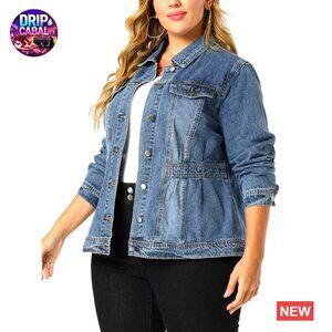 Oversized Denim Jacket Women's Button Down Trucker Western Y2K Chic